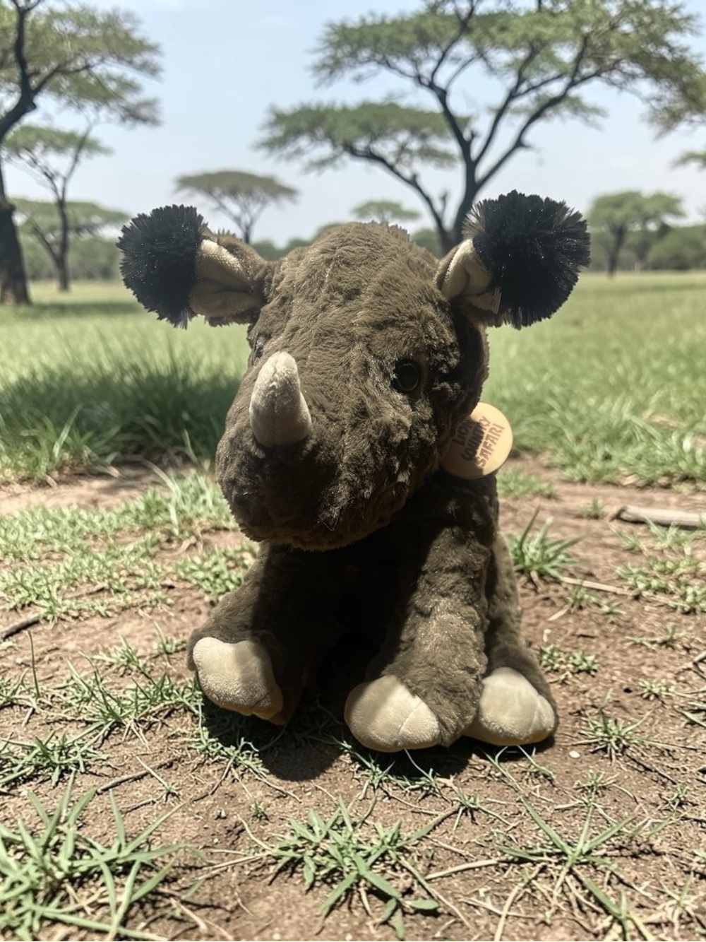 The Petting Zoo CUTE SOFT GRAY RHINO RHINOCEROS 10" Plush STUFFED ANIMAL Toy